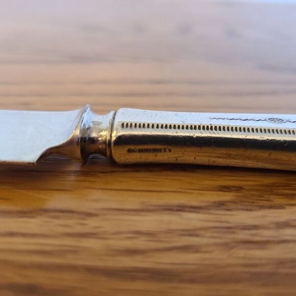 Oneida 1921 Community Grosvenor Silver-plate Solid 9.5" Dinner Knife Art Deco - Picture 5 of 15